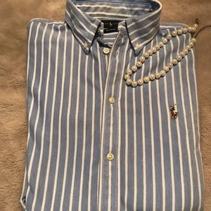 🌷🌸Women’s Knit Oxford Polo button down Sz XL